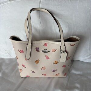 Coach Small City Tote with Snail Print